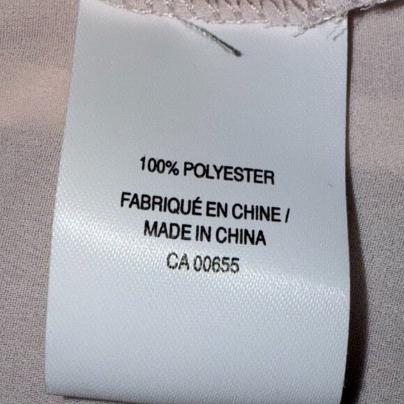 Reitmans pink partial sheer 3/4 length sleeved collared button feminine flowy - Picture 12 of 12